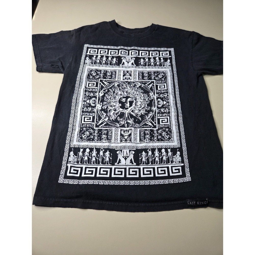 Mens M Last Kings T Shirt Egyptian Hieroglyphics Tyga Hip Hop Double Sided